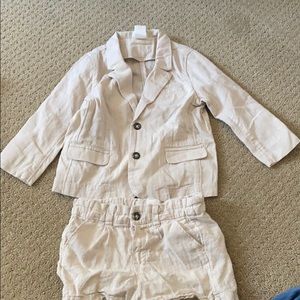 Little boys linen suit set. 12/18 months.